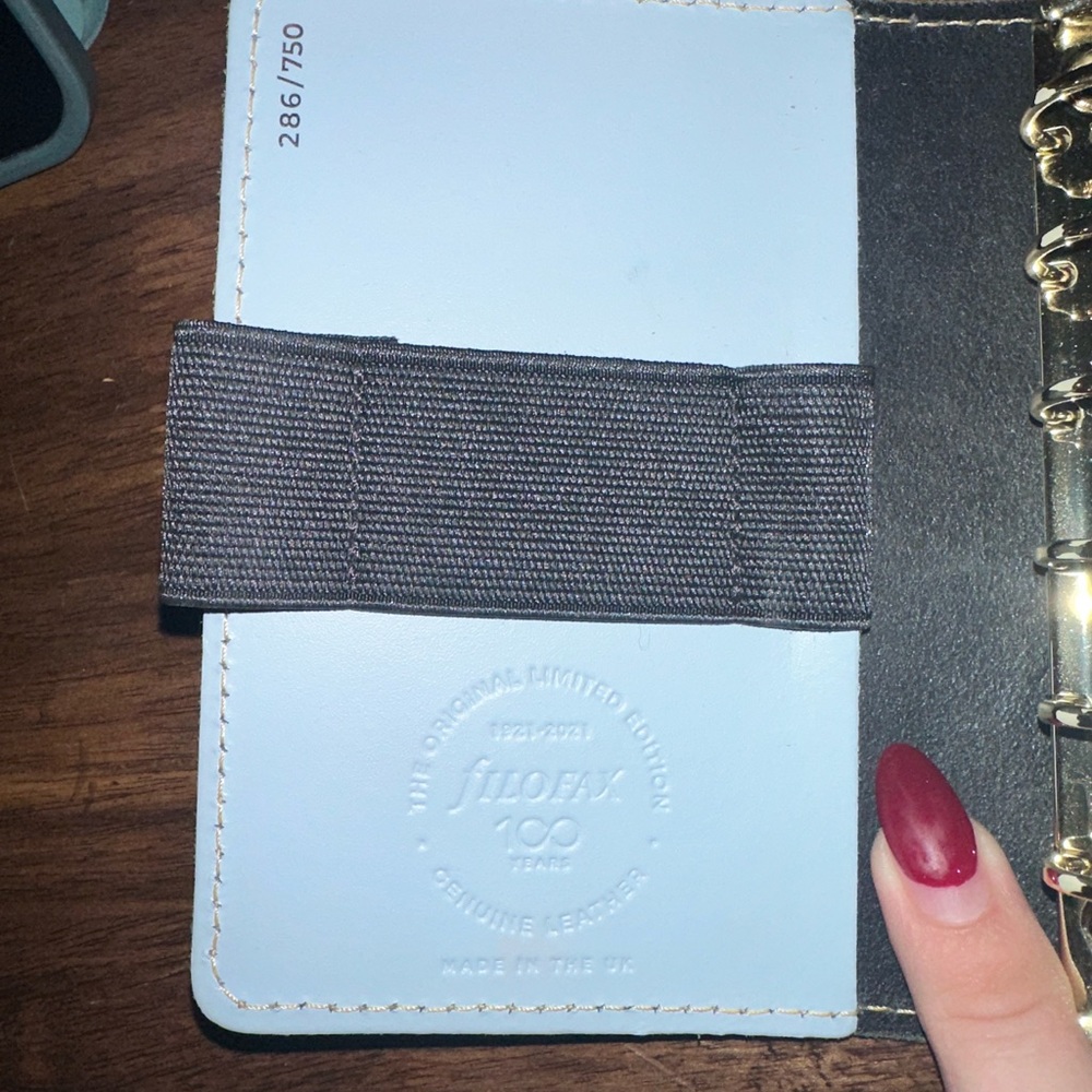 100 year Anniversary filoFAX Light Blue Leather Planner - Pocket size 6 ring